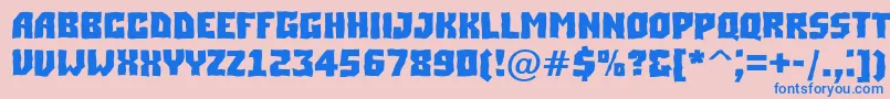フォントASimplerbrkBold – ピンクの背景に青い文字