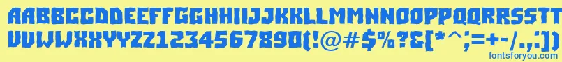 ASimplerbrkBold-Schriftart – Blaue Schriften auf gelbem Hintergrund