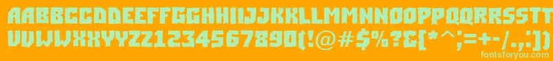 フォントASimplerbrkBold – オレンジの背景に緑のフォント