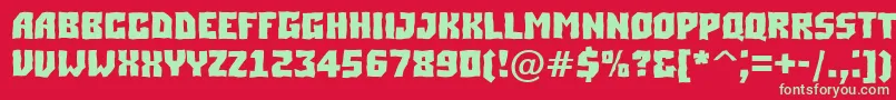 Шрифт ASimplerbrkBold – зелёные шрифты на красном фоне