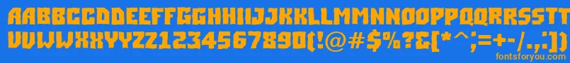 ASimplerbrkBold Font – Orange Fonts on Blue Background