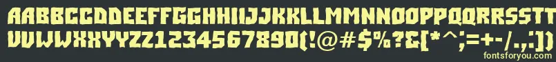 Шрифт ASimplerbrkBold – жёлтые шрифты на чёрном фоне