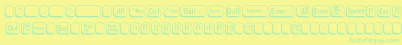Fonte BetsyFlanagan2 – fontes verdes em um fundo amarelo