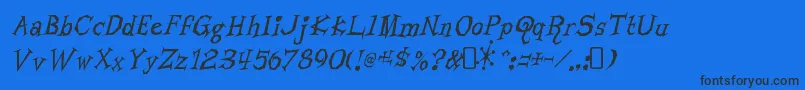 LivingbynumbersRegular Font – Black Fonts on Blue Background