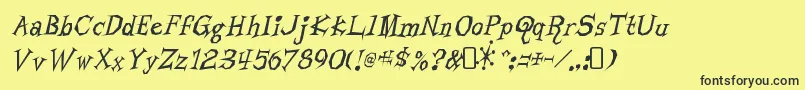 LivingbynumbersRegular Font – Black Fonts on Yellow Background