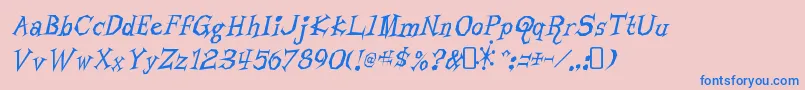 LivingbynumbersRegular Font – Blue Fonts on Pink Background