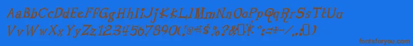 LivingbynumbersRegular Font – Brown Fonts on Blue Background