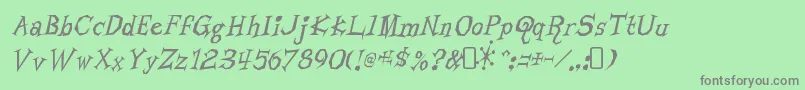 LivingbynumbersRegular Font – Gray Fonts on Green Background