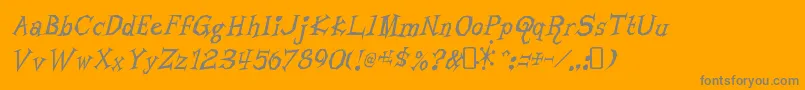 LivingbynumbersRegular-Schriftart – Graue Schriften auf orangefarbenem Hintergrund