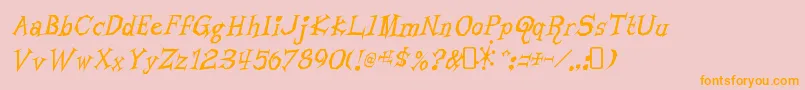 LivingbynumbersRegular Font – Orange Fonts on Pink Background