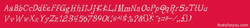LivingbynumbersRegular Font – Pink Fonts on Red Background