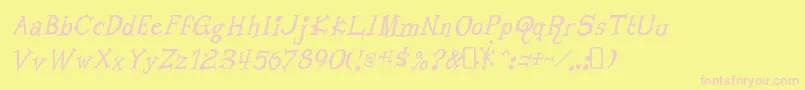 LivingbynumbersRegular-Schriftart – Rosa Schriften auf gelbem Hintergrund