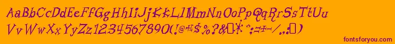 LivingbynumbersRegular Font – Purple Fonts on Orange Background