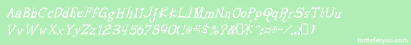 LivingbynumbersRegular Font – White Fonts on Green Background