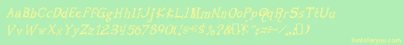 LivingbynumbersRegular Font – Yellow Fonts on Green Background