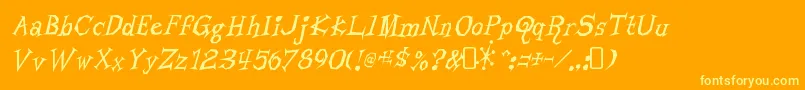 LivingbynumbersRegular Font – Yellow Fonts on Orange Background