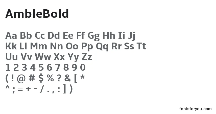 Шрифт AmbleBold – алфавит, цифры, специальные символы