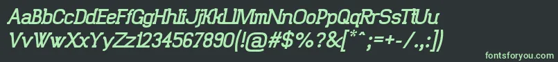 Шрифт TrunkmillOblique – зелёные шрифты на чёрном фоне