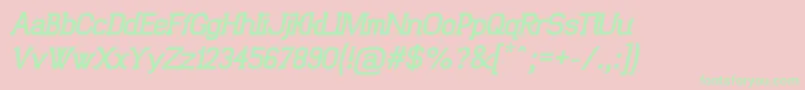 TrunkmillOblique Font – Green Fonts on Pink Background