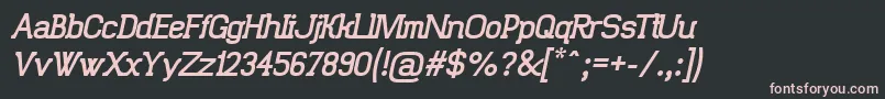 フォントTrunkmillOblique – 黒い背景にピンクのフォント