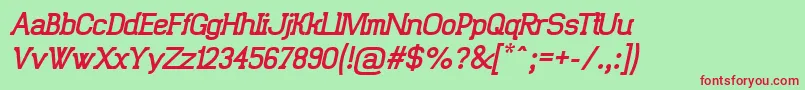 TrunkmillOblique Font – Red Fonts on Green Background