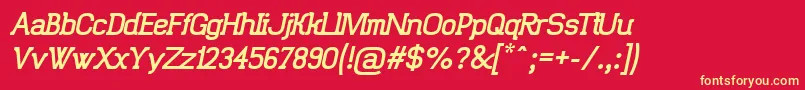 TrunkmillOblique Font – Yellow Fonts on Red Background