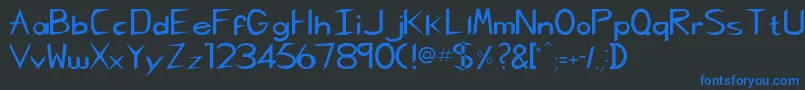 CharlieChan Font – Blue Fonts on Black Background