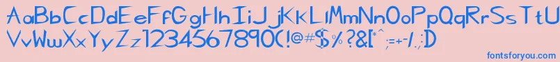 CharlieChan Font – Blue Fonts on Pink Background