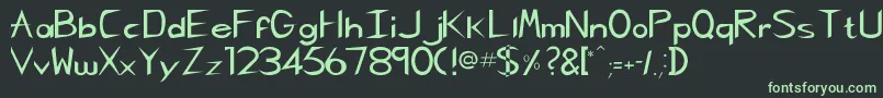 CharlieChan Font – Green Fonts on Black Background