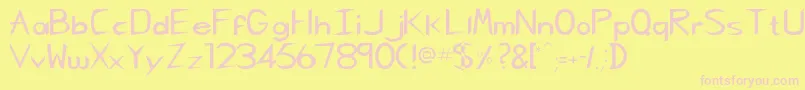 Więcej informacji o czcionce CharlieChan Czcionka CharlieChan – różowe czcionki na żółtym tle