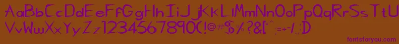 CharlieChan Font – Purple Fonts on Brown Background