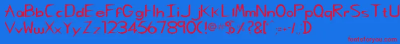 CharlieChan Font – Red Fonts on Blue Background