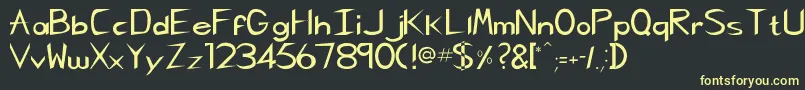 CharlieChan Font – Yellow Fonts on Black Background