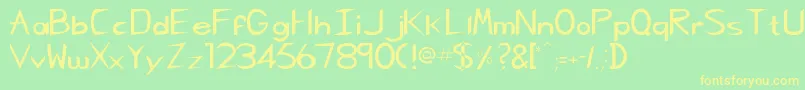 CharlieChan Font – Yellow Fonts on Green Background