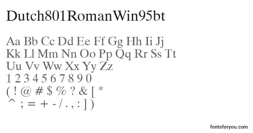 Dutch801RomanWin95bt Font – alphabet, numbers, special characters
