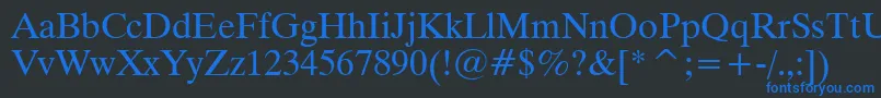 Dutch801RomanWin95bt Font – Blue Fonts on Black Background