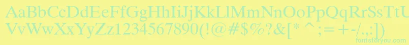 Dutch801RomanWin95bt Font – Green Fonts on Yellow Background