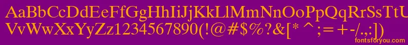 Dutch801RomanWin95bt Font – Orange Fonts on Purple Background