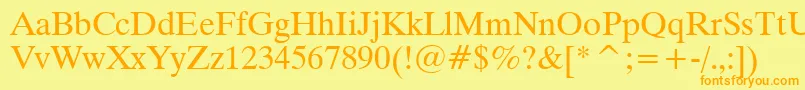 Dutch801RomanWin95bt Font – Orange Fonts on Yellow Background