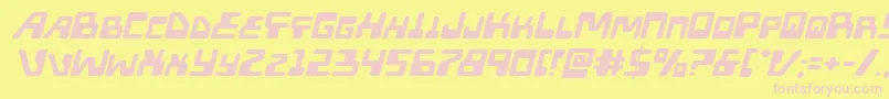 フォントXpedexpandital – ピンクのフォント、黄色の背景