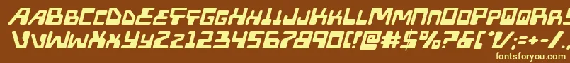 Xpedexpandital-fontti – keltaiset fontit ruskealla taustalla