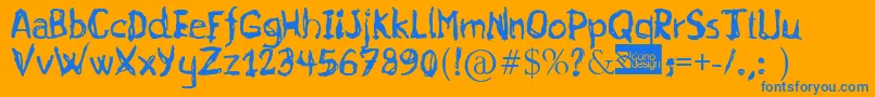 Gurunge Font – Blue Fonts on Orange Background