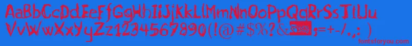 Gurunge Font – Red Fonts on Blue Background