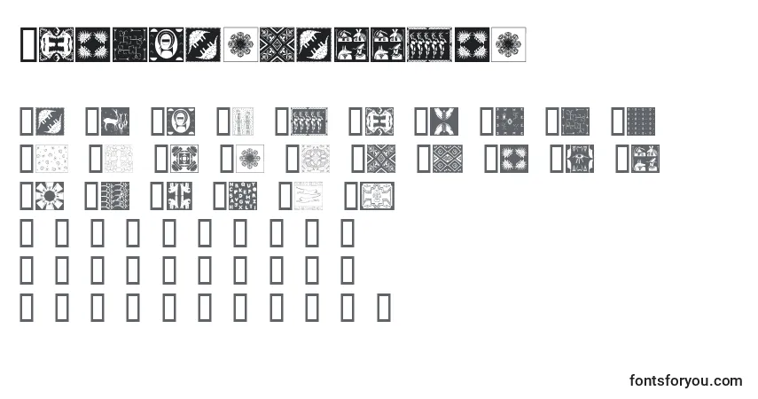 Africanpattern-fontti – aakkoset, numerot, erikoismerkit