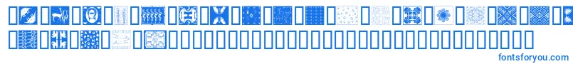 Czcionka Africanpattern – niebieskie czcionki na białym tle