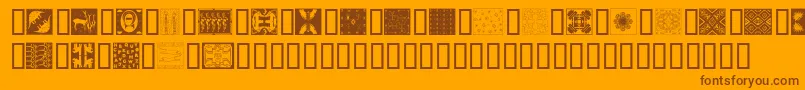 Africanpattern Font – Brown Fonts on Orange Background