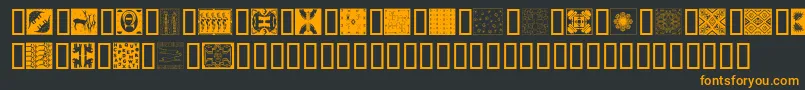 Czcionka Africanpattern – pomarańczowe czcionki na czarnym tle