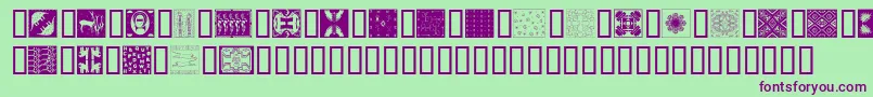 フォントAfricanpattern – 緑の背景に紫のフォント