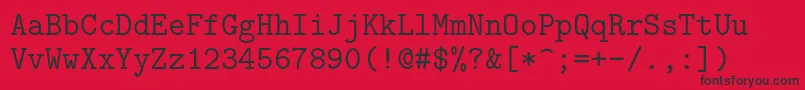 Lmmono10Regular Font – Black Fonts on Red Background