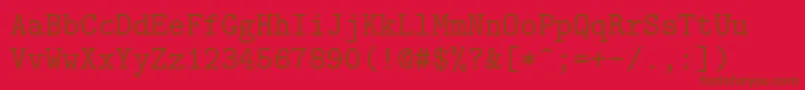 Lmmono10Regular Font – Brown Fonts on Red Background